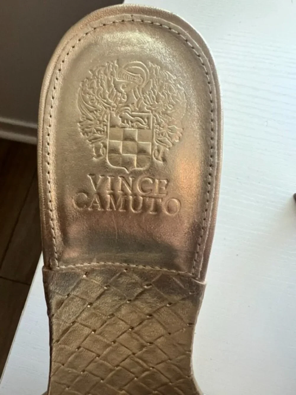 Vince Camuto Gold Woven Heeled Sandals Size 10 NWOT